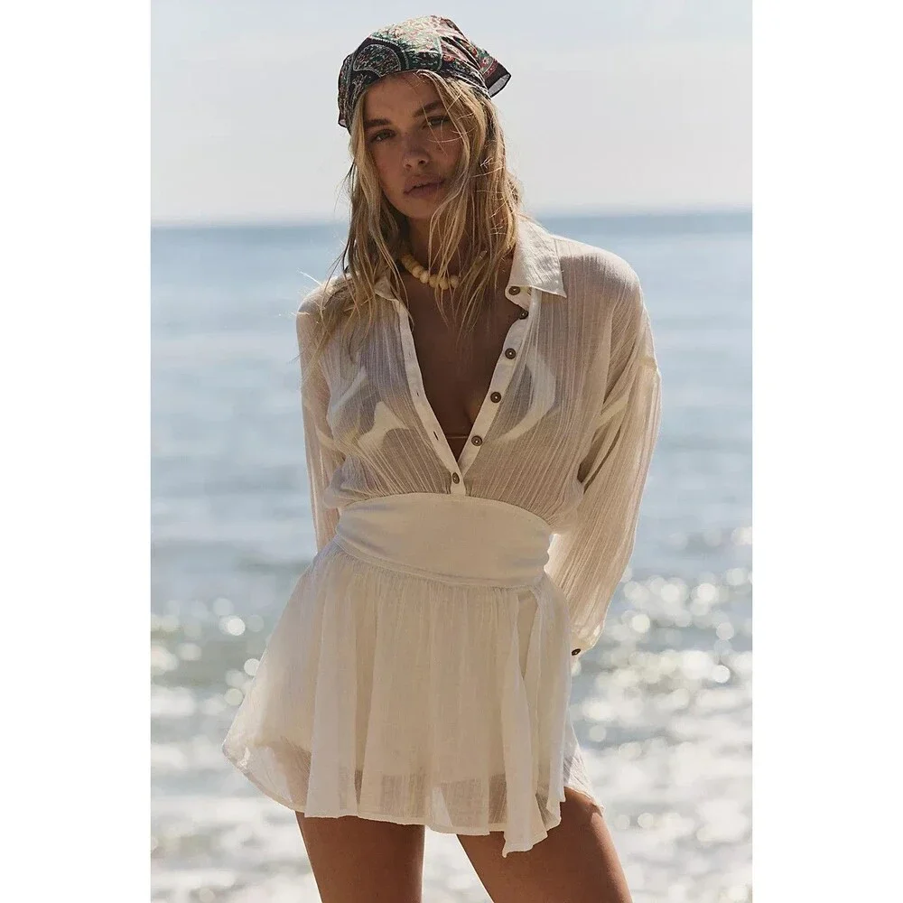 Free People Free-est Linden Romper Women's Dress Flowy Trendy Cotton M 288880